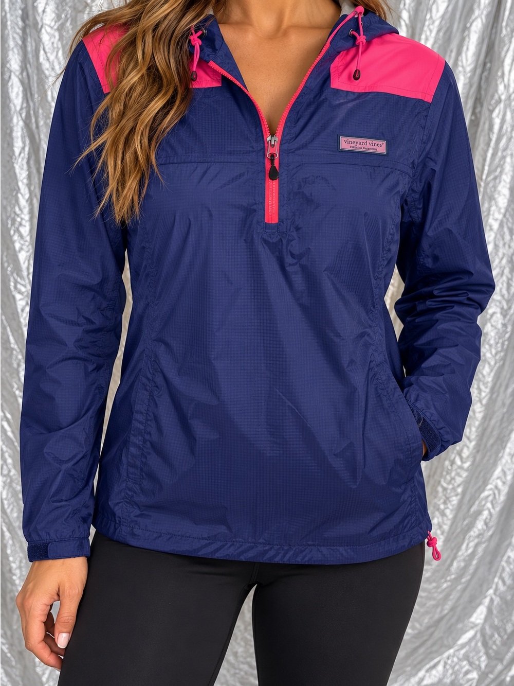 Vineyard Vines Martha's Vineyard Womens Colorblock Hooded 1/4 Zip Anorak XS